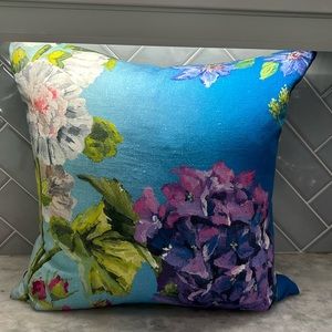 LIKE NEW- Designers Guild Blue Pink Floral Linen Cover and Pillow